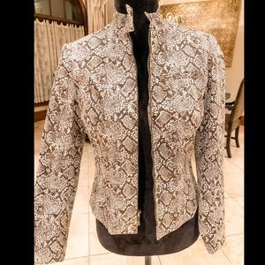 Snake print cropped jacket